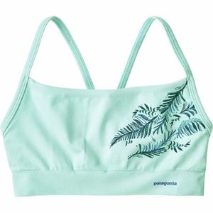 Patagonia It's a Forest Graphic Atoll Blue Active Mesh Bra